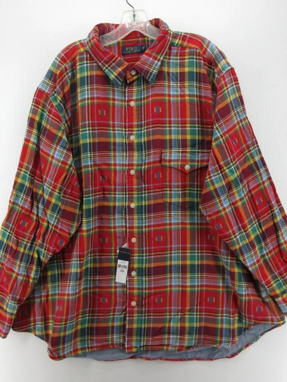 Polo Ralph Lauren Shirt 3XB Button Up Flannel Southwestern Tartan Lined